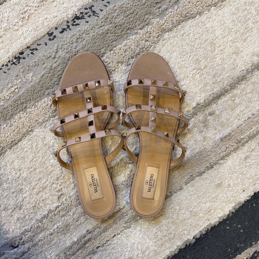 Valentino Women's Tan Studded Sandals